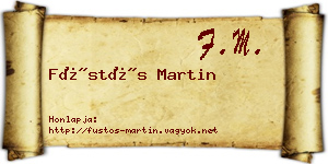 Füstös Martin névjegykártya