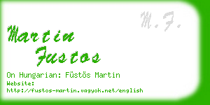 martin fustos business card