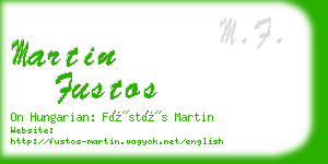 martin fustos business card